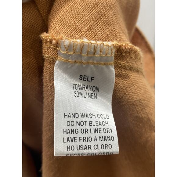 Easel Women’s Flutter Sleeve Tiered Maxi Dress Boho Flowy A-line Size 16 Camel - Picture 5 of 5